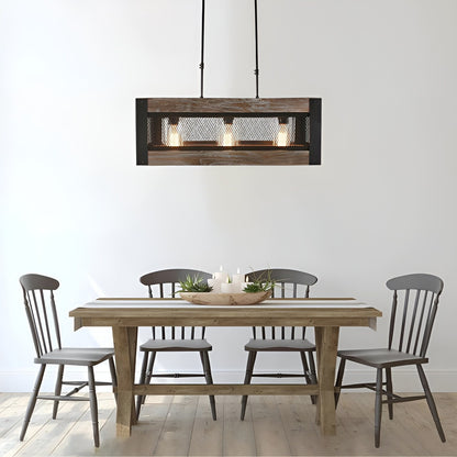 Mccroy 3-Light Rectangle Chandelier - Farmhouse Lighting Masterpiece with Rustic Elegance, Industrial Aesthetics, and Medieval Charm