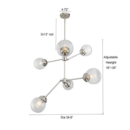 Modern Elegance: Meeks 6-Light Sputnik Sphere Chandelier for Stylish Illumination ✨