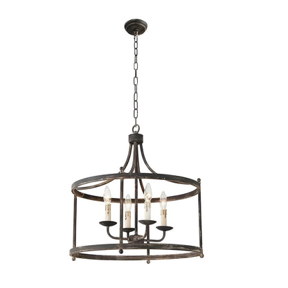 Papken 4-Light, Medieval Antique Style Lantern, Drum Chandelier: Lighting Fixture with Modern Appeal for Home Decor