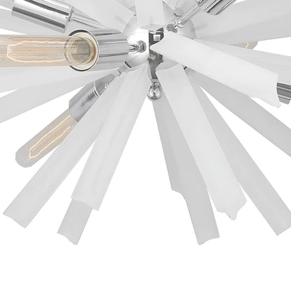 Sci-fi Chrome Sputnik Chandelier with Frosted Glass - Renly 6-Light