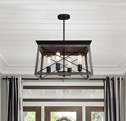 Open Cage Lantern, Geometric Chandelier Open Cage Ceiling Light