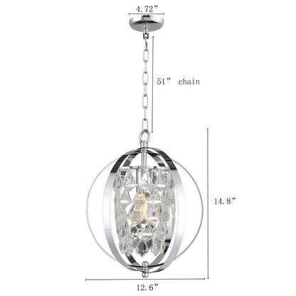 Silver Lantern Globe Chandelier