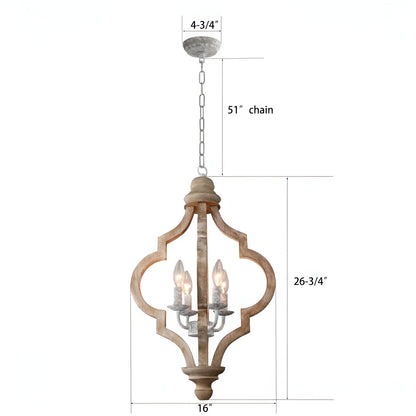 Medieval Carrizal 4-Light Candle Style Geometric Chandelier, Ancient Old Times Lamp