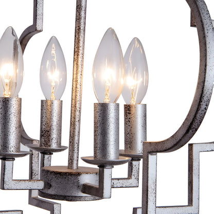 DecoMust Dequinton 4-Light Silver Ancient Style Medieval Pendant - Timeless Charm Illuminated ✨🏰