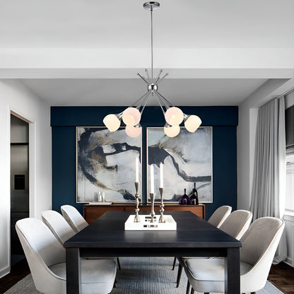 Evansville 6 - Light Sputnik Pendant, Modern Ceiling Chandelier with Futuristic Style