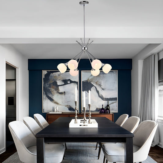 Evansville 6 - Light Sputnik Pendant, Modern Ceiling Chandelier with Futuristic Style