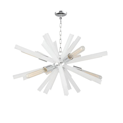 Sci-fi Chrome Sputnik Chandelier with Frosted Glass - Renly 6-Light