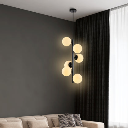 Modern Sci-fi Vertical Chandelier with Sphere Globes