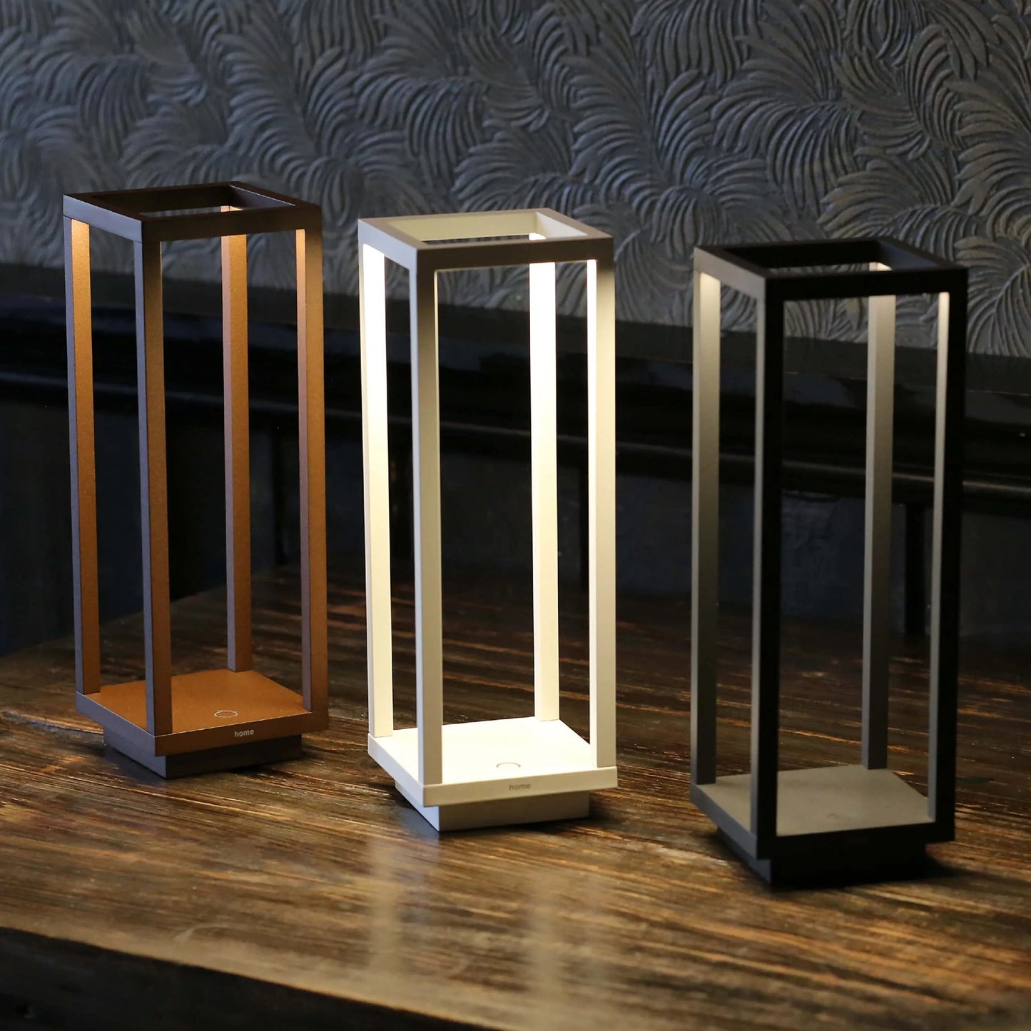 Sci-Fi Open Cage Desk Lamp - Geometric Futuristic Light Cube / Rectangle