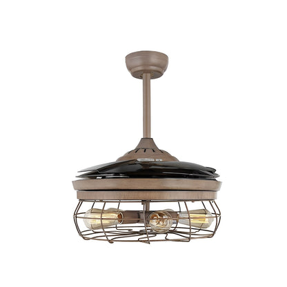 Esto Ceiling Fan, Retro Industrial Fan Chandelier with Remote, Retractable 45''