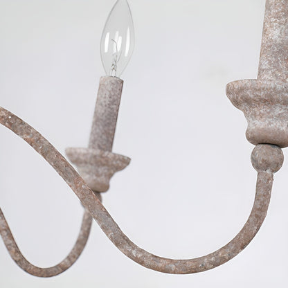 Francesco 6-Light Candle Style Classic Chandelier with Wood Accents, Medieval Ancient Light