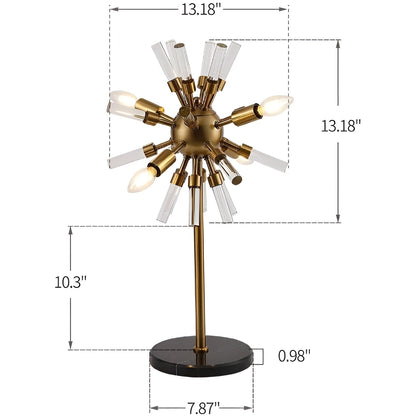 Gold Sputnik Table Lamp, Sci-fi Futuristic Plug in Desk Light