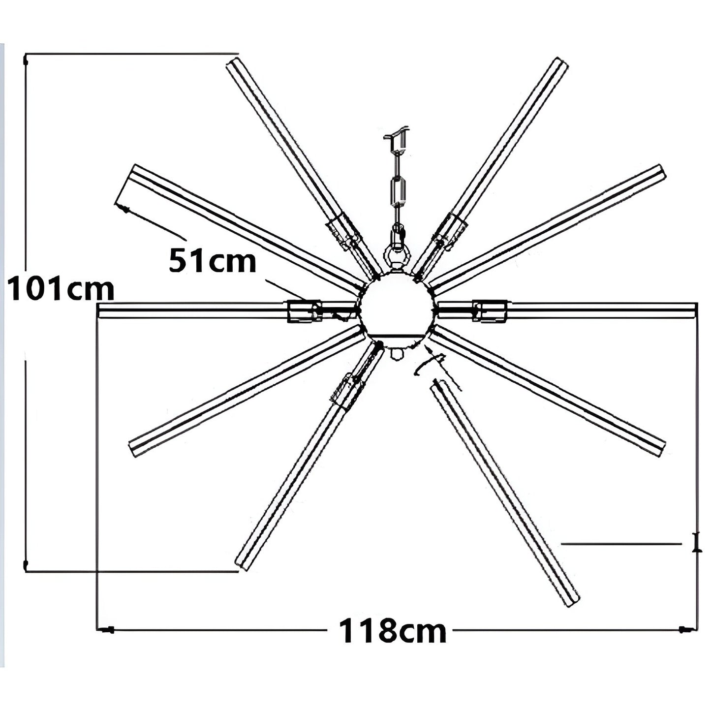 Jocelyn 9-Light Scifi Sputnik Chandelier - Dimmable Galactic Space Pendant Light