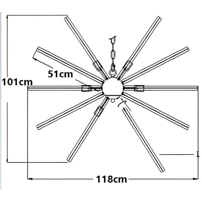 Jocelyn 9-Light Scifi Sputnik Chandelier - Dimmable Galactic Space Pendant Light