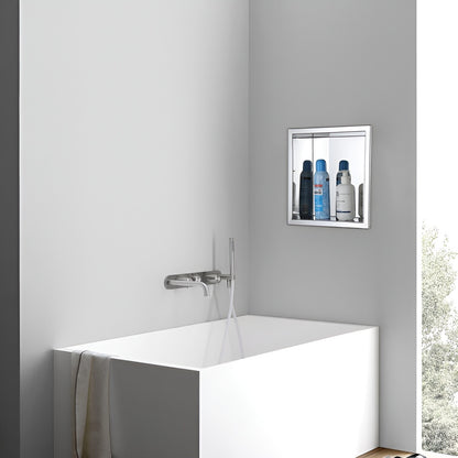 Stainless Steel Shower Niche, Built-in Wall Shelf for Bathroom (Black or Chrome)