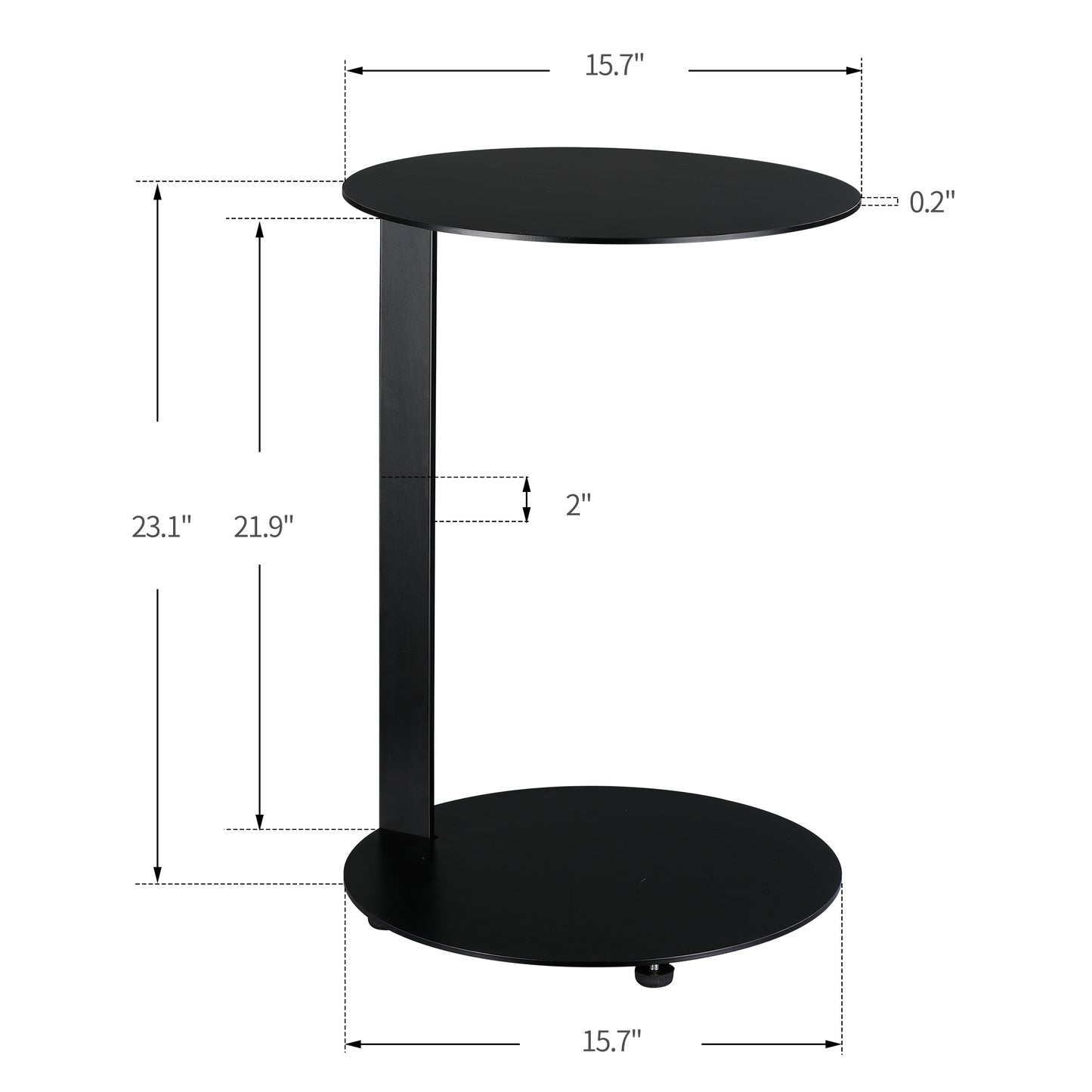 Black Modern Side Table End Table Accent Table Suitable for Sofa or Living Room