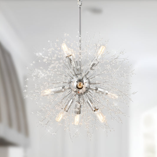 Nine Light Anesca Lantern, Square / Rectangle Pendant, Luxury Chic Chandelier