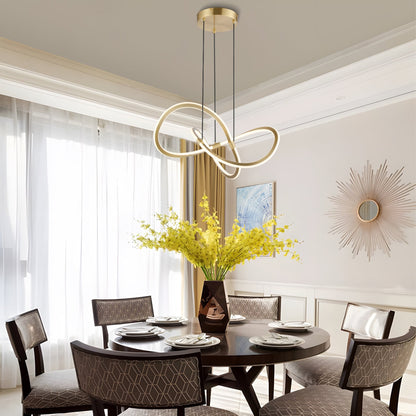 A Nordic LED Chandelier 🔱 with Swirl Pendant | Modern White Iron Aluminum Design - Elegant Lighting for Living Room, Bedroom, Dining Room, Study 🌌✨