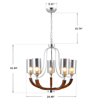 Dimmable Empire Medieval Farmhouse Style Chandelier, Candle Style (5 Lights)