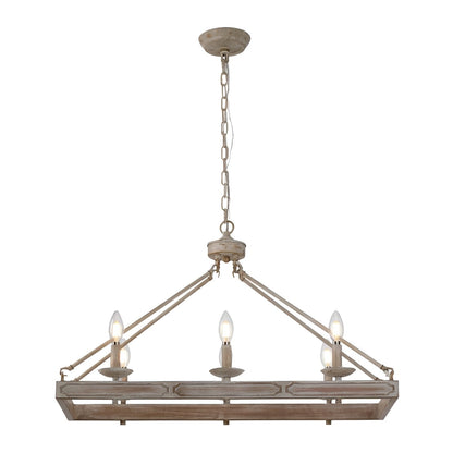 Martines 6-Light Kitchen Island Pendant - Rustic Elegance Crafted in Steel! 🌿🏡