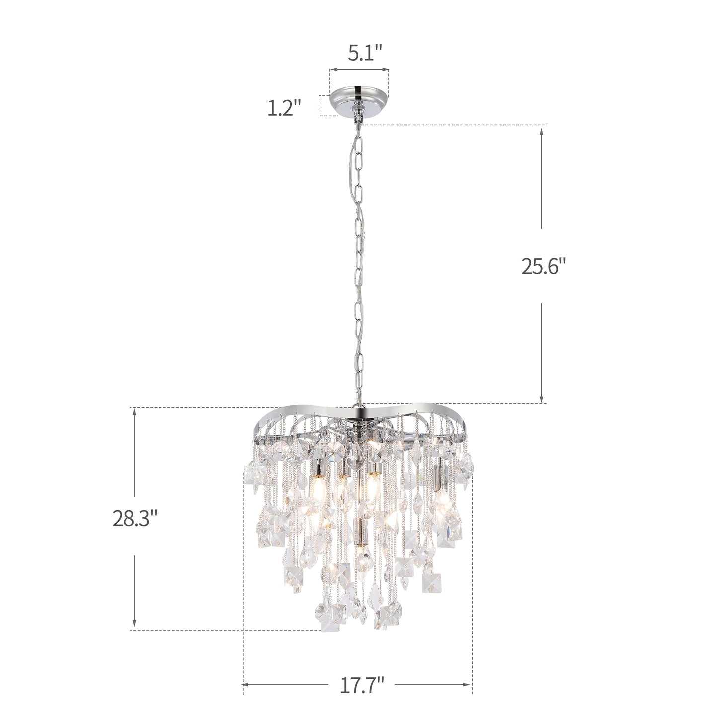 Modern Glam Tiered Crystal Chandelier, Luxury Lighting Classic Ambiance