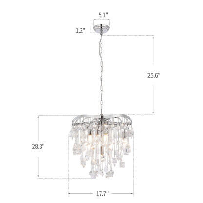 Modern Glam Tiered Crystal Chandelier, Luxury Lighting Classic Ambiance