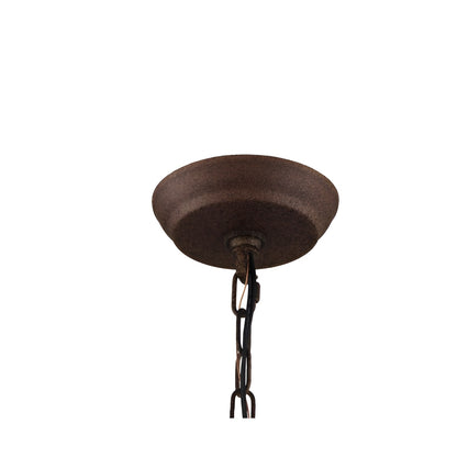 Yerger 4 - Light Oil Bronzed Lantern Pendant, Wood Antique Medieval Style Geometric Chandelier
