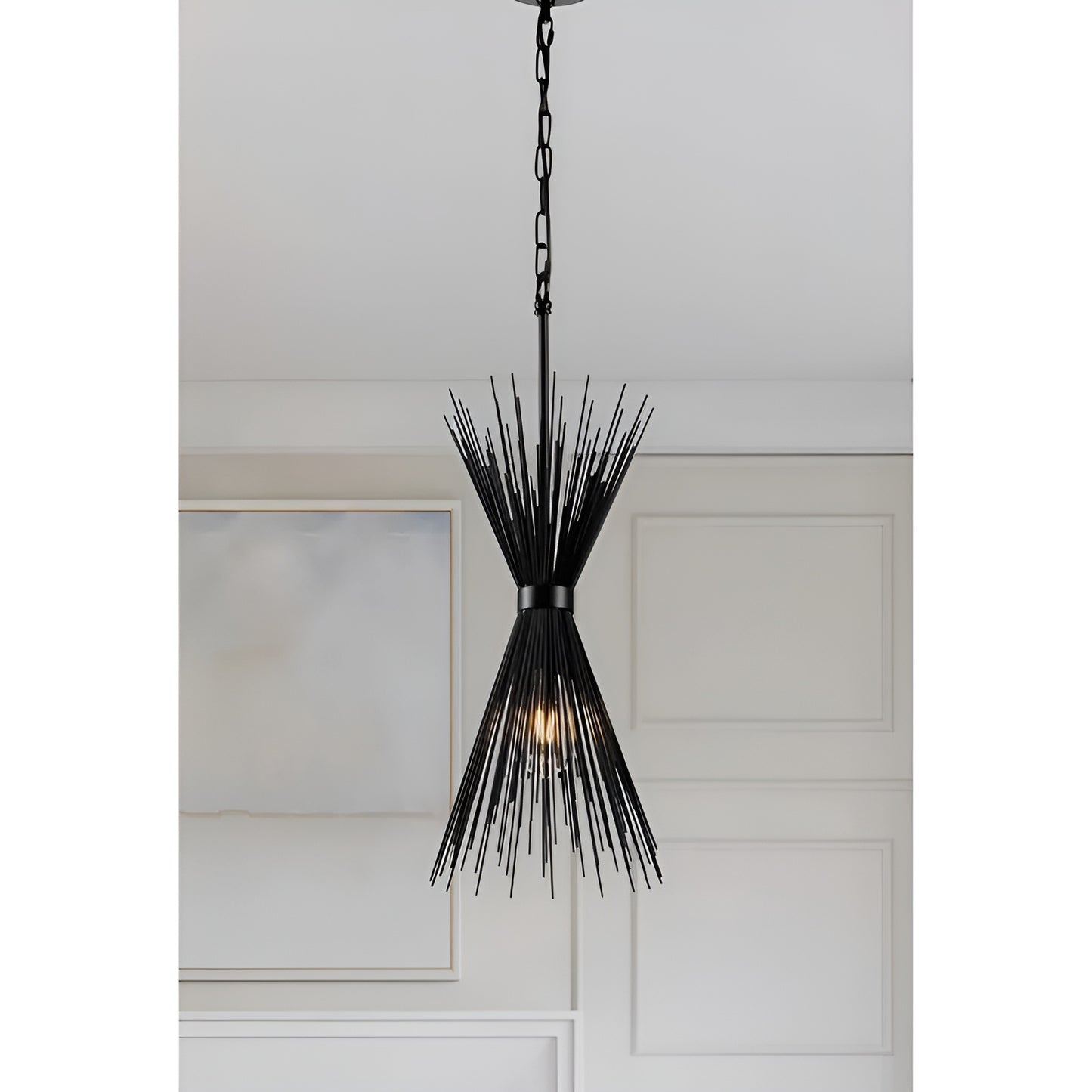 Dark Game Of Thrones Pendant Lamp, Gothic Sci-fi Sputnik Spike Unique Statement (Black)