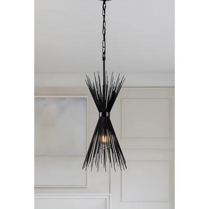 Dark Game Of Thrones Pendant Lamp, Gothic Sci-fi Sputnik Spike Unique Statement (Black)