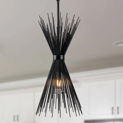 Dark Game Of Thrones Pendant Lamp, Gothic Sci-fi Sputnik Spike Unique Statement (Black)