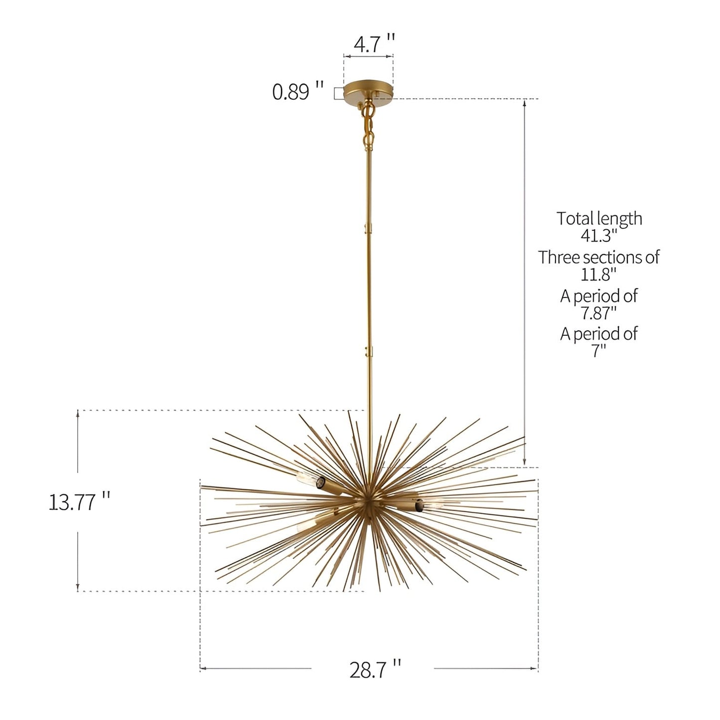 Sci-fi Sputnik Sphere Gold Chandelier - Baskett 4-Light