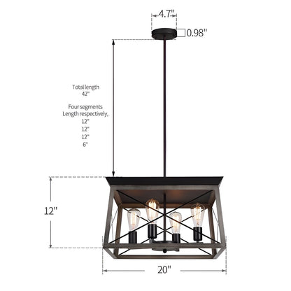 Open Cage Lantern, Geometric Chandelier Open Cage Ceiling Light