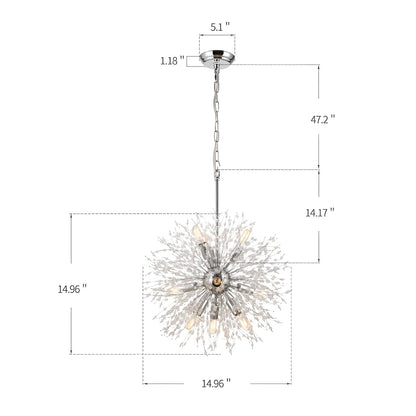 Nine Light Anesca Lantern, Square / Rectangle Pendant, Luxury Chic Chandelier