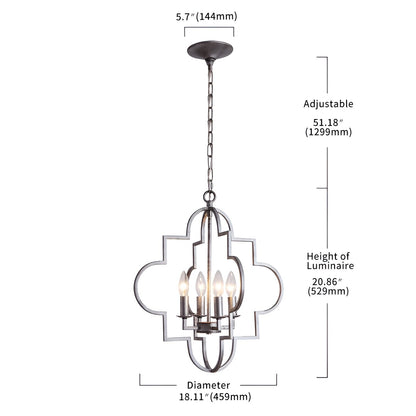 DecoMust Dequinton 4-Light Silver Ancient Style Medieval Pendant - Timeless Charm Illuminated ✨🏰