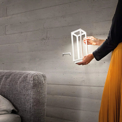 Sci-Fi Open Cage Desk Lamp - Geometric Futuristic Light Cube / Rectangle