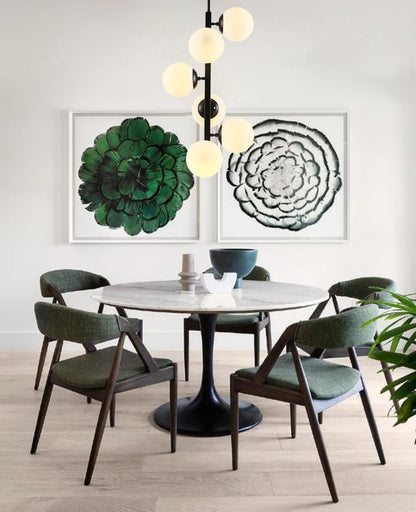 Modern Sci-fi Vertical Chandelier with Sphere Globes