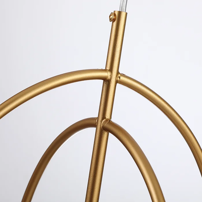 Symmetrical Bronze Gold Single Pendant, Scifi Geometric Light