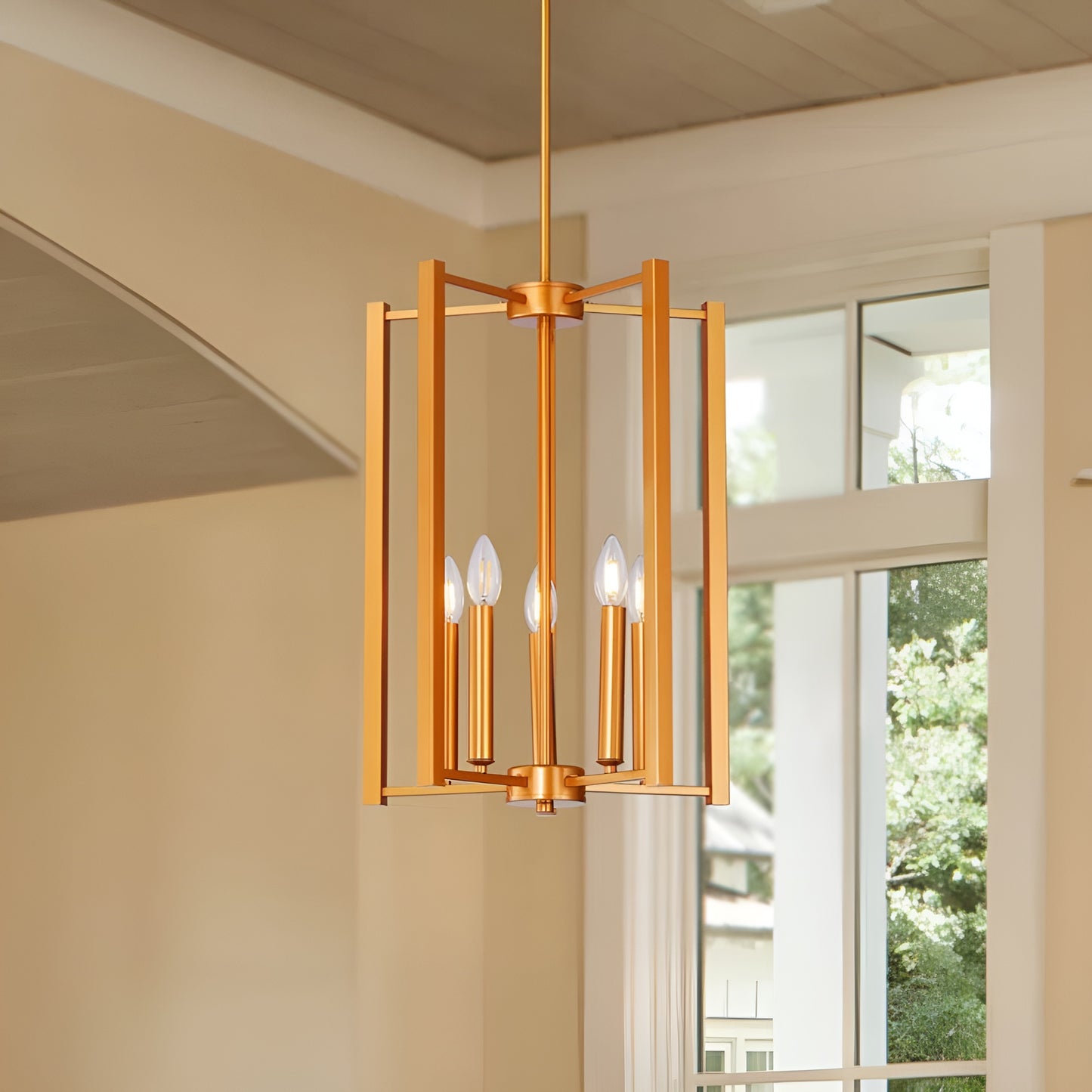 Geometric 5-Light Minimalist / Modern Pendant Light