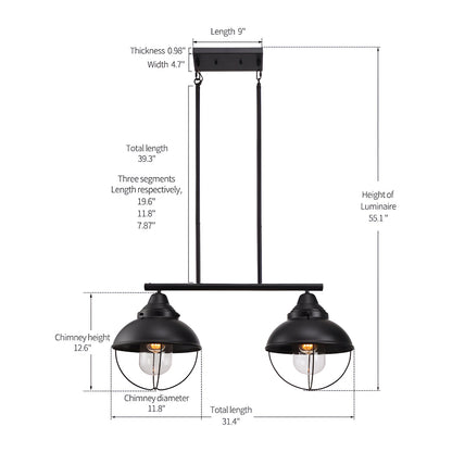 Steampunk Style Railroad 90s Ceiling Light - Industrial Retro Old School Kitchen Island Fixture