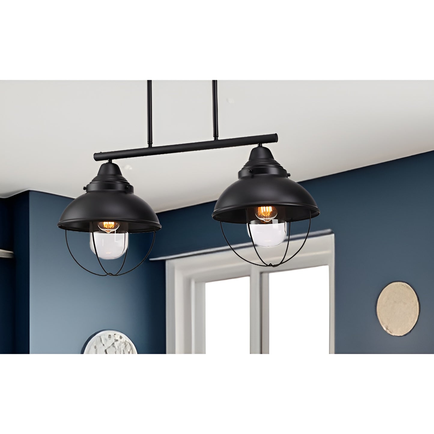 Steampunk Style Railroad 90s Ceiling Light - Industrial Retro Old School Kitchen Island Fixture