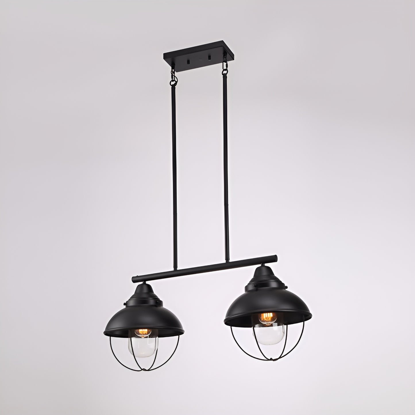Steampunk Style Railroad 90s Ceiling Light - Industrial Retro Old School Kitchen Island Fixture