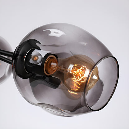 Modern Glass Linear Chandelier, Luxury Pendant Light (Smoked Glass)