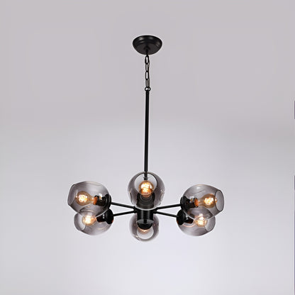 Modern Glass Linear Chandelier, Luxury Pendant Light (Smoked Glass)