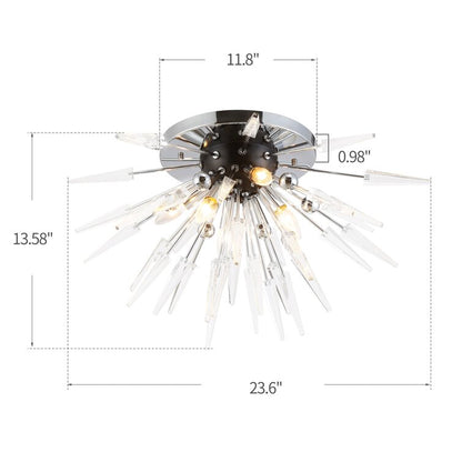 Semi-Flush Mount Sparta Sputnik Starburst Ceiling Lamp