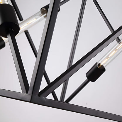 Square Metal Cage Open Frame, Chic and Minimalist Metal Pendant Light