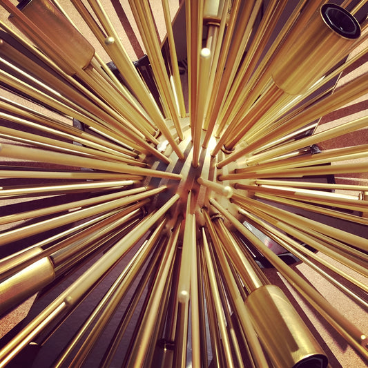 Star Sci-fi Chandelier - Gold Sphere Model Sputnik Lamp, Futuristic Scifi Pendant Light