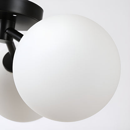 Modern Semi Flush Mount Ceiling Light - 3 Spheres Globe Design