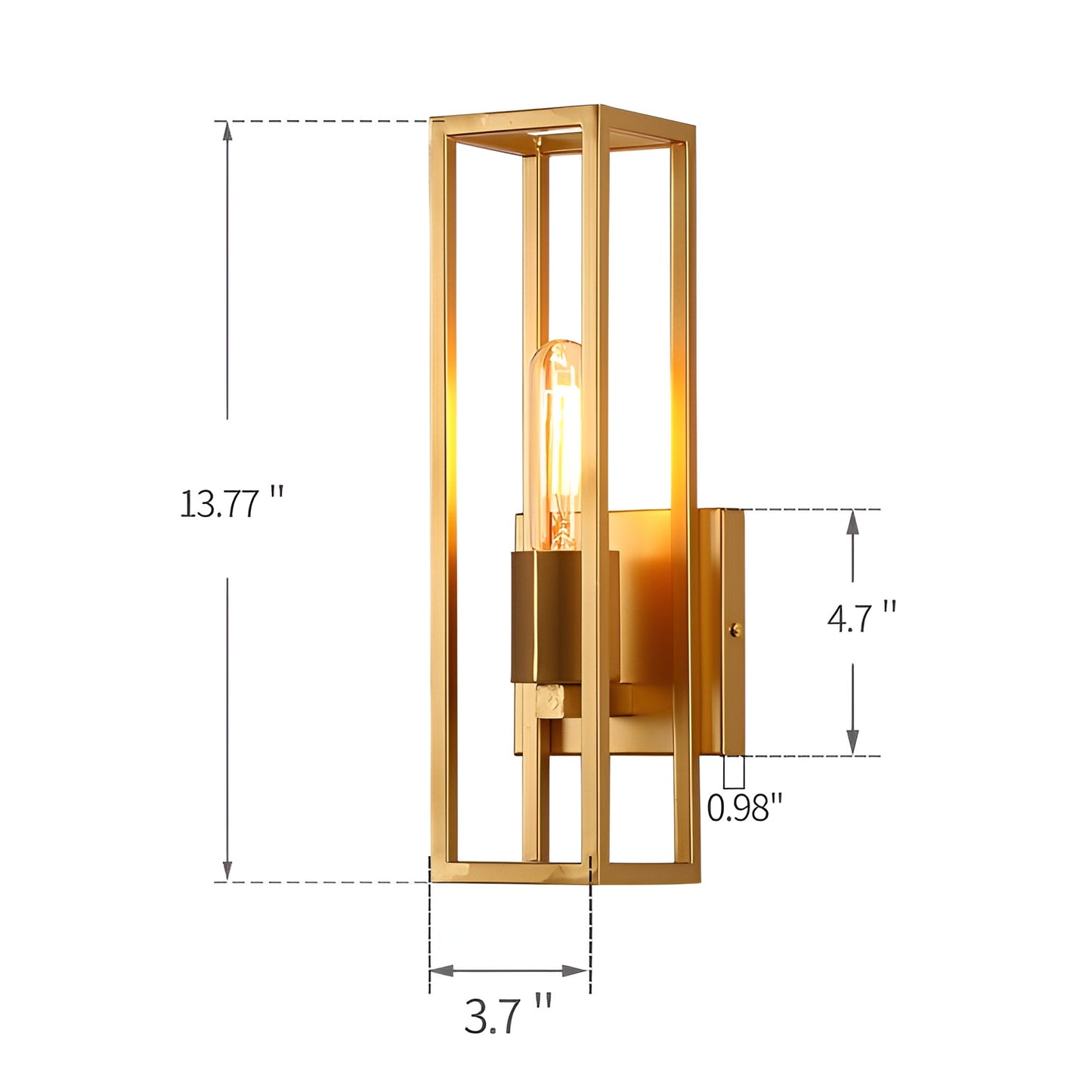 Luxury & Minimalist Wall Sconce - Dimmable Armed Sconce (Black or Gold) (set of 1)