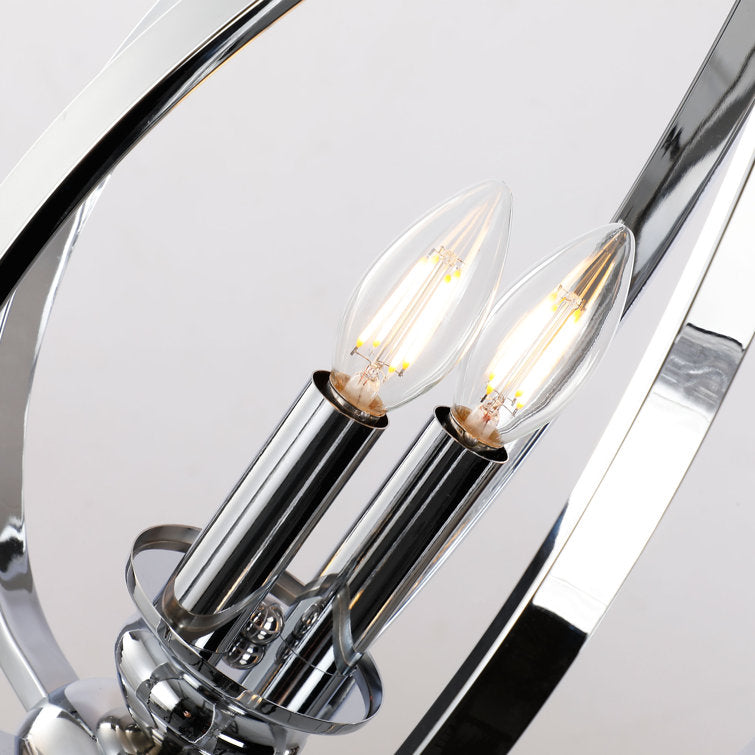 Black or Chrome Geometric Teardrop Pendant Light, 3 Candle-light Traditional Chandelier • DecoMust