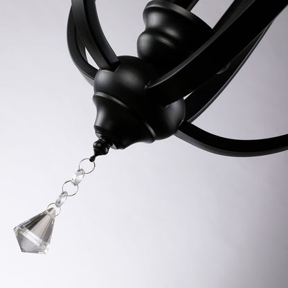 Black or Chrome Geometric Teardrop Pendant Light, 3 Candle-light Traditional Chandelier • DecoMust